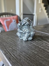 Vintage 1992 Arthur Court Designs Momma Dog Puppy Aluminum Paper Weight picture