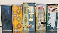 5 Vintage Fossil Watch Tins (EMPTY) Tins Only picture