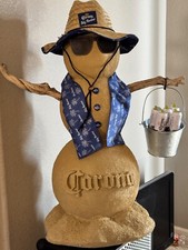 Corona Sand/Snowman collectible. Corona Extra and Corona Premier cans.  3ft tall picture