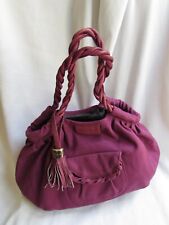 See By Chloe Pink Canvas Tote Shoulder Bag Double Handle Purse Leather Trim picture