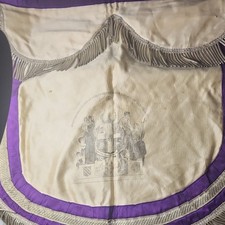Freemasonry Masonic Regalia Apron & Purple Sash Set in Fitted Case W.C.H. Wright picture
