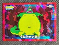  2025 TOPPS CHROME SAPPHIRE SEA MONSTER SPONGEBOB SQUAREPANTS RED SAPPHIRE 2/5 picture