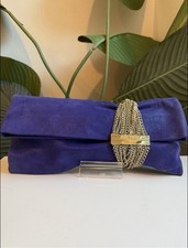 JIMMY CHOO PURPLE LEATHER CLUTCH CHANDRA picture