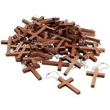 Bright Creations 50 Pack Mini Wooden Cross Keychains for Crafts, 1.2 x 1.75 picture
