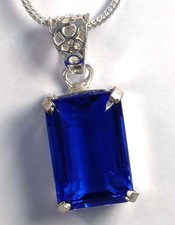 40.70 Ct Natural Blue Sapphire Emerald Shape 32x13 925 Silver IGL Gemstone 6AHM picture