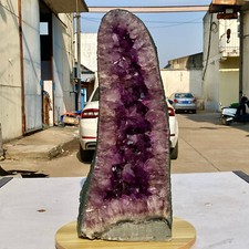 69.8LB  Natural Amethyst Geode Quartz Crystal Cluster Cathedral Energy healing picture