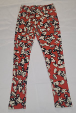 Disney LuLaRoe Leggings One Size Mickey Mouse Red Black Buttery Soft Tall Curvy picture