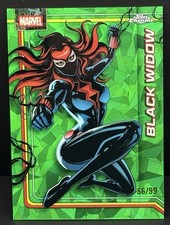 2026 Topps Chrome Marvel Sapphire Black Widow #016 GREEN REFRACTOR /99 picture
