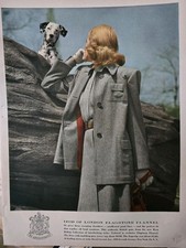 1946 Women's Izod of London flagstone flannel suit Dalmatian Dog Vintage Ad  picture