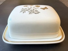 Vintage 1957 Royal Copenhagen Danish Buttercup Porcelain Lidded Butter Dish picture