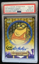 2025 Topps Chrome SpongeBob Dee Bradley Baker Auto SuperFractor #1/1 PSA 9 10 picture
