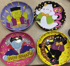 Vtg 90s Halloween Tin Trays Set of 4 Midwestern Home Retro picture