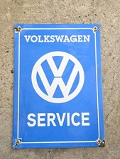 VINTAGE VW VOLKSWAGEN DEALERSHIP PORCELAIN SIGN CAR GAS OIL TRUCK  12