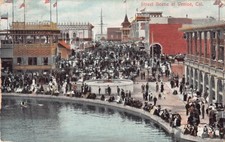 Crowds of People at Street Scene at Venice, California -1909 Postcard-No.  F203 picture