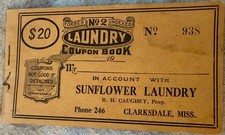 Antique 1920's Sunflower Laundry Coupon Book Clarksdale, Miss. NEW Fully Intact picture