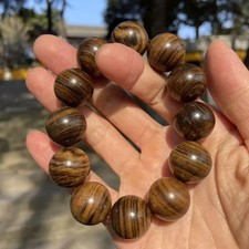 20mm*12  Natural Grade A Wood Tiger Skin Pattern Bracelet Men Gift Lucky Jewelry picture