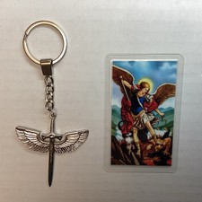 Keychain Of Wings And Sword Of st Michael /Llavero De San Miguel Arcangel Alas picture
