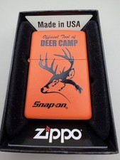 Snap-On Deer Camp Orange Matte Vintage 2016 Zippo Lighter New B77 picture
