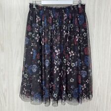 Disney LC Lauren Conrad Snow White Skirt Size L Black Floral Full Tulle Lined picture
