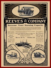 1912 Reeves Traction Engine, Thresher, & Saw Mill New Metal Sign: 12x16