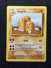 Dugtrio 19/102 Pokemon Card Base Set Vintage 1999 WOTC Non Holo LP / MP picture