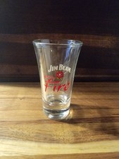 Jim Beam Kentucky Fire Shot Glass – Clear Bourbon Whiskey Collectible Barware picture