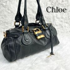 Chloe Paddington Handbag Padlock Black Leather Used picture