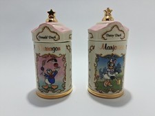 Lenox Disney Porcelain Spice Jars Donald Duck & Daisy Duck Decorative Set 1995 picture