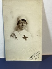 Rare 1918 Spanish Flu WWI era Red Cross VAD Nurse RPPC real Photo POSTCARD picture
