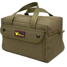 Tool Bag, Waxed Canvas, 11x7x6 Inch, Water Resistant, 2 Compartments picture