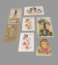 Lot 7 Antique Victorian Singer Sewing Machine Trade Cards 1880s 1890s  picture