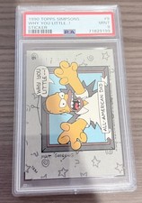 1990 Topps Simpsons Stickers #9 Homer Simpson WHY YOU LITTLE... PSA 9 Mint picture