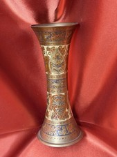 Vintage Hand-Etched Indian Brass Enamel 8