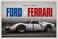 24X16 1966 LE MANS FORD VS FERRARI KEN MILES FORD GT40 HERO POSTER PRINT picture