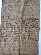 19TH CENTURY GIRLS NEEDLEWORK SAMPLER 1806 T0 1826 picture