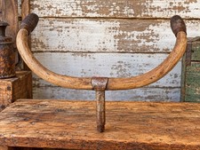 Antique 1890's Circa Bicycle Wooden Handlebars with Neck And Cork Grips picture