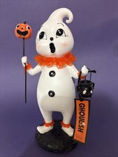 Ghoulish Vintage Style Ghost Figurine Pumpkin Clown Halloween Decor NWT 12”  picture