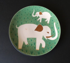 WAYLAND GREGORY NEW YORK PLATE ELEPHANTS LUCKY TRUNK UP picture