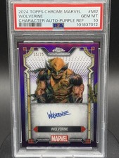 2024 Topps Chrome Marvel WOLVERINE /75 Character Auto Purple Refractor PSA 10 picture