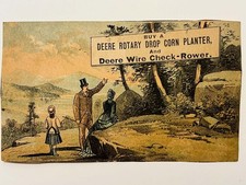 Rare c1880 Deere & Mansur John Deere Victorian Trade Card Corn Planter Moline picture