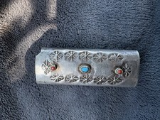 Vintage Folk Art Possible Sterling Silver Old Pawn Turquoise Lighter Case picture