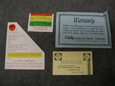 1956 Bally BIG SHOW Bingo Award and/or Pricing Cards for playfield picture
