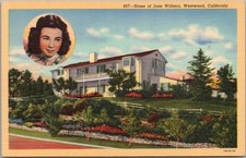 1941 HOLLYWOOD CA Stars' Houses LINEN Postcard 