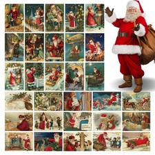 Tiejdhr 30pcs Vintage Christmas Postcards with 2 Polka Dot 105mm x 148mm, Red picture