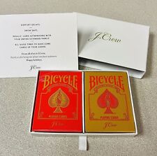 Rare, NIB J. Crew Bicycle Playing Cards VIP Set Red & Gold Packs Sealed, Mint picture
