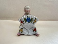 Antique Conta & Boehme Porcelain Matchstick Holder Girl with Fan picture