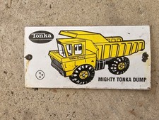 VINTAGE 1950'S Porcelain Mighty Tonka Dump Truck Sign  picture