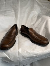 Authentic Salvatore Ferragamo men's brown leather slip-on loafers picture