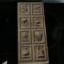 Antique 8 PANEL Hand Carved Wooden Springerle Cookie Candy Mold FOLK ART picture