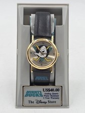 Vintage DISNEY MIGHTY DUCKS WATCH WITH ROTATING PUCK. NEW IN CASE. picture